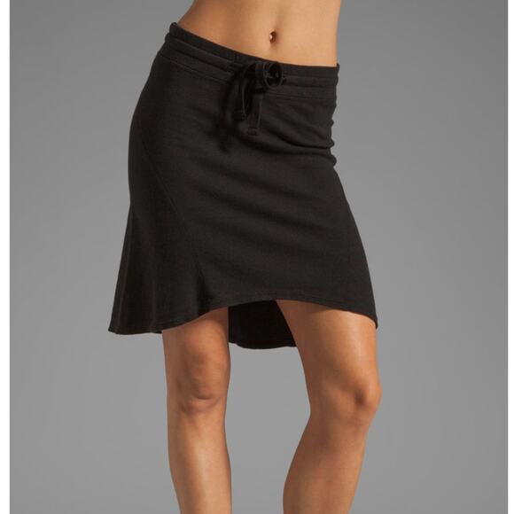 James Perse Seamed Scuffed Skirt High Low Y2K Drawstring Low Waist Terry Knit - Picture 8 of 8